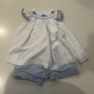 Smocked shirt and shorts For Girls